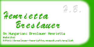 henrietta breslauer business card